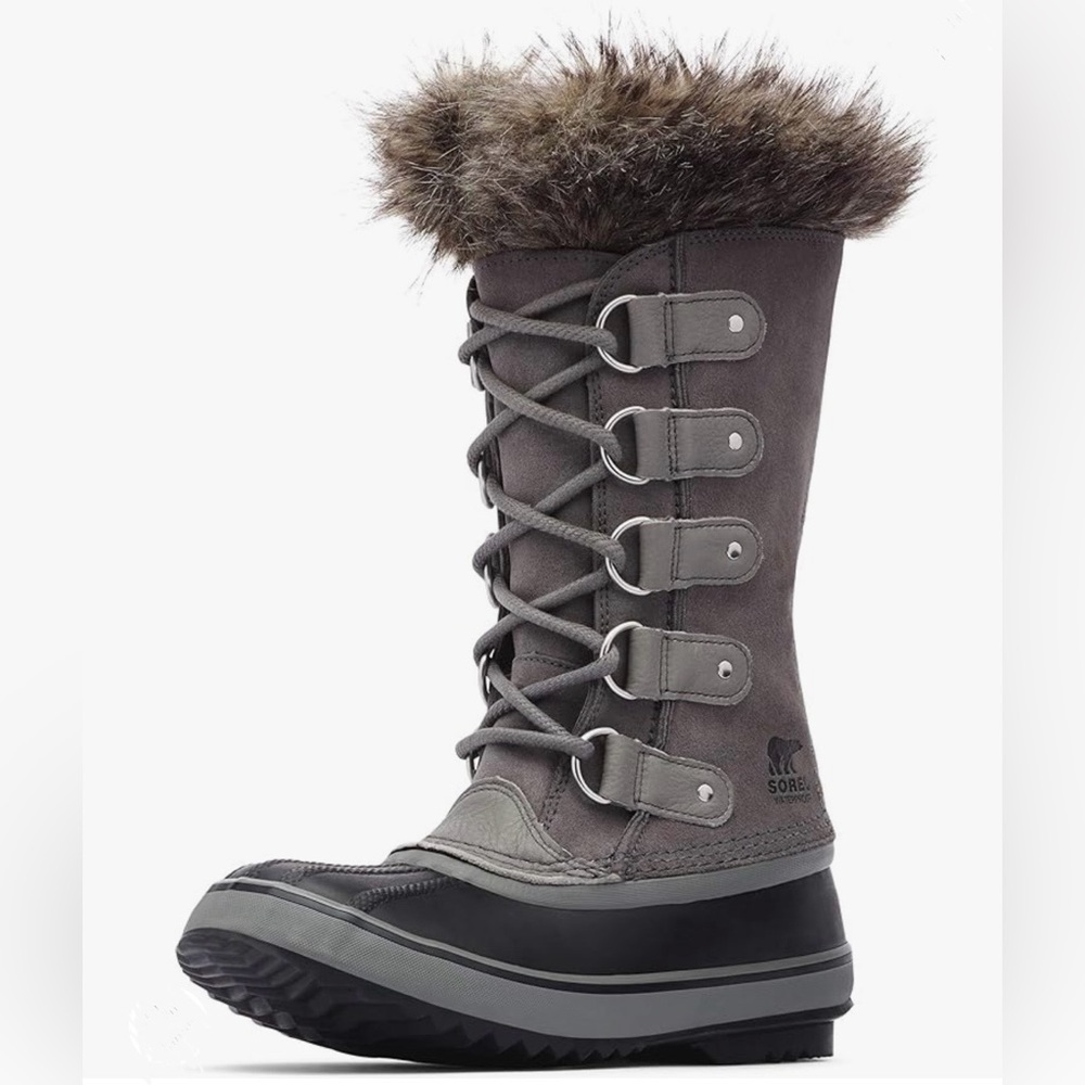 Sorel Joan of Arctic Gray Leather Waterproof Women's Boots Size 8